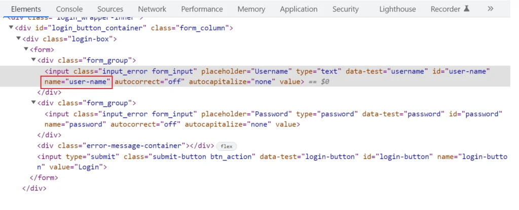 Selenium - Find element by Name