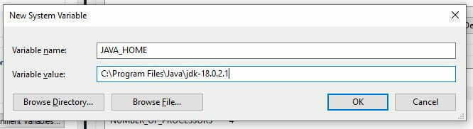 Set JAVA_HOME variable