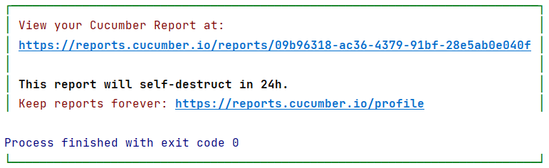 Cucumber Report Link